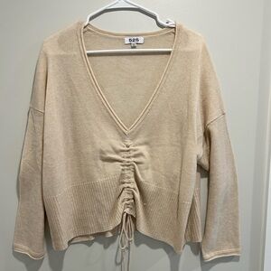 525 deep v-neck sweater with front tie